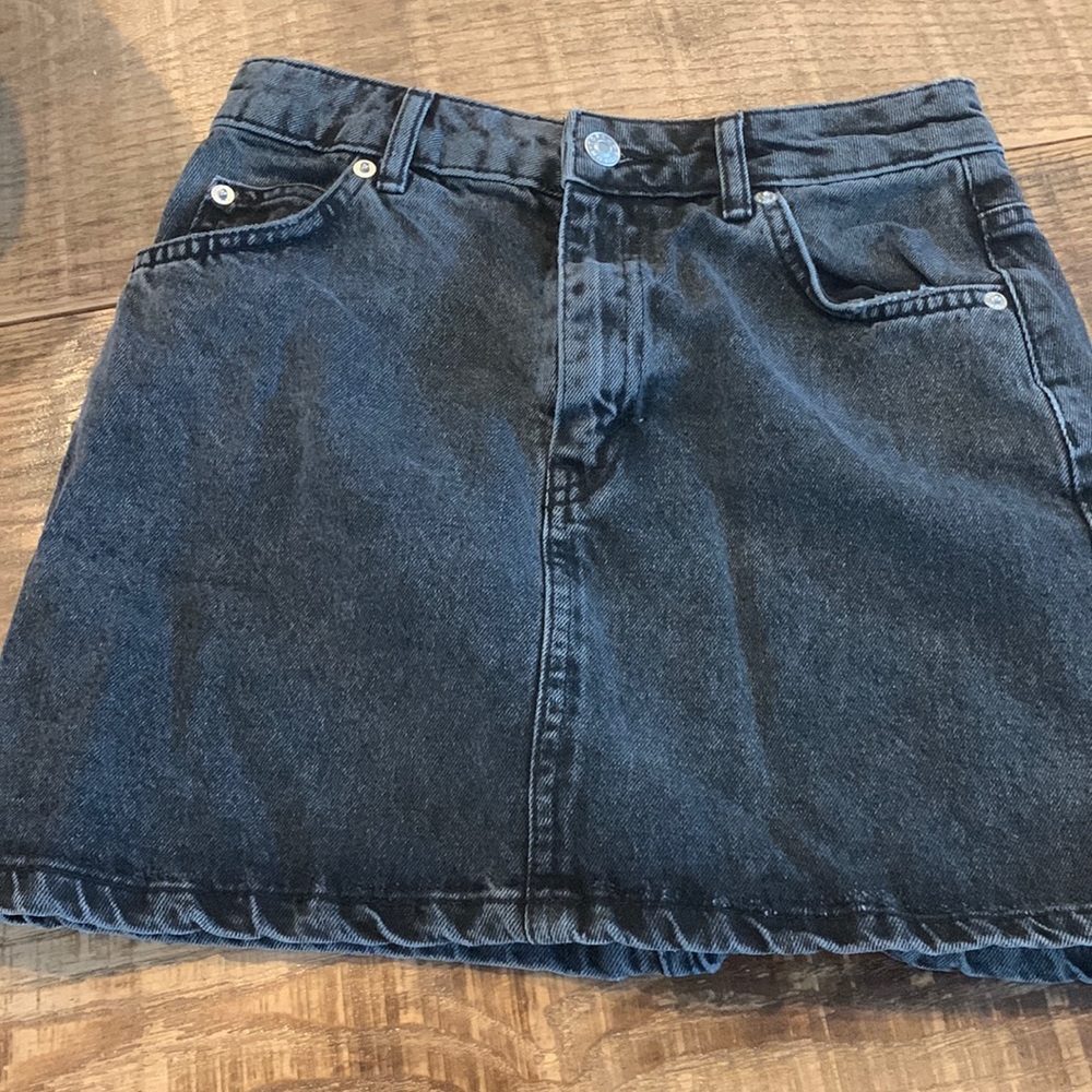 TopShop black denim mini, 2